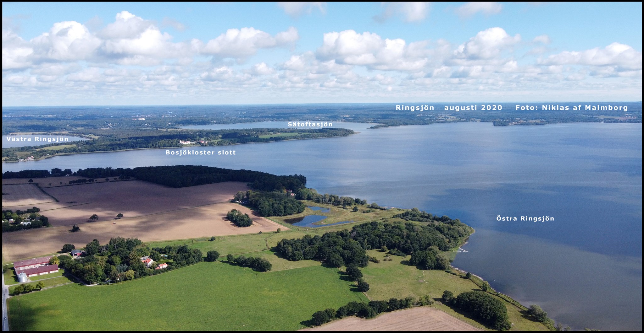 Ringsjön alla 3 sjöarna Västra Ringsjön Östra Ringsjön och Sätoftasjön